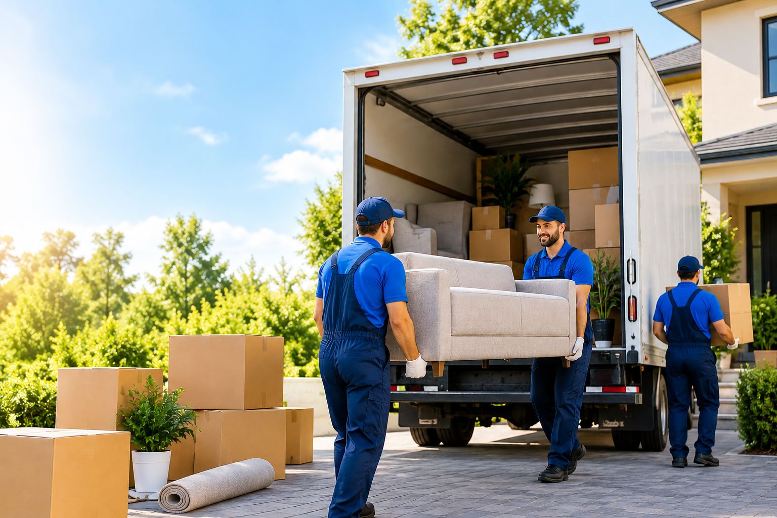 Household goods being prepared for relocation